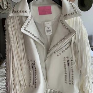 Azalea Wang Leather white jacket NEW